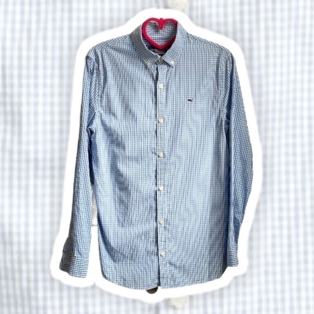 Vineyard Vines Boys’ Whale Gingham Button Down